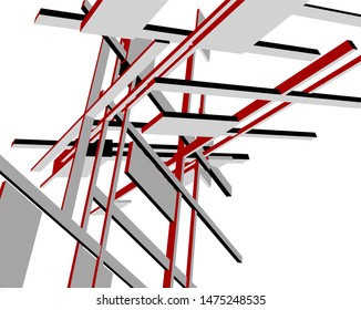 abstract architecture design, vector illustration