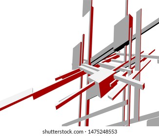 abstract architecture design, vector illustration
