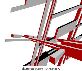 abstract architecture design, vector illustration