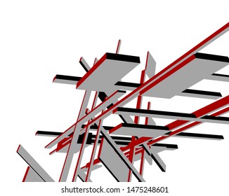 abstract architecture design, vector illustration