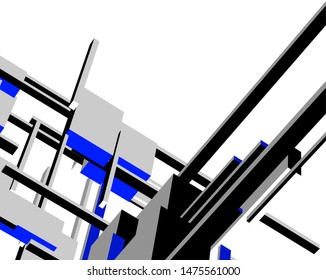 abstract architecture design, vector illustration