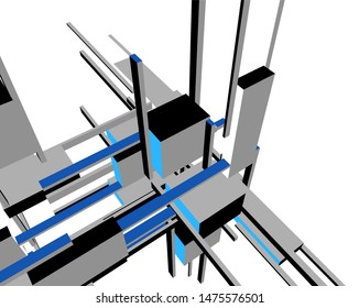 abstract architecture design, vector illustration