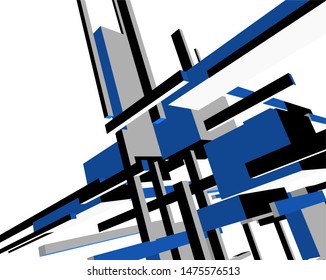 abstract architecture design, vector illustration
