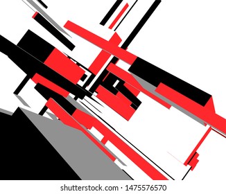 abstract architecture design, vector illustration