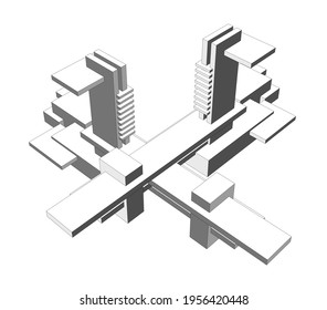 abstract architecture design vector illustration