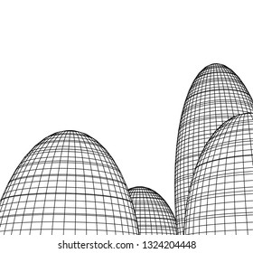 abstract architecture, dome 3d