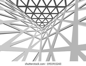 ilustración 3d de dibujo de arquitectura abstracta