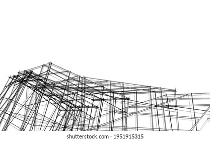abstrakte Architektur, 3D-Illustration