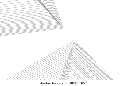 Abstract architecture drawing  3d illustration