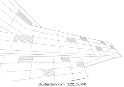 abstrakte Architektur, 3D-Illustration