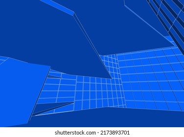 Abstract architecture drawing 3d illustration