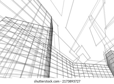 Abstrakte Architektur, 3D-Illustration