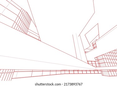 Abstrakte Architektur, 3D-Illustration