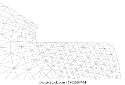Dibujo de arquitectura abstracta sobre fondo blanco Ilustración 3d