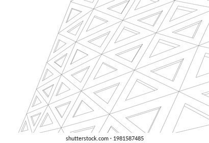 Abstract architecture drawing on white background 3d illustration