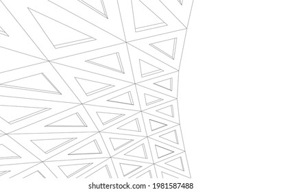 Dibujo de arquitectura abstracta sobre fondo blanco Ilustración 3d