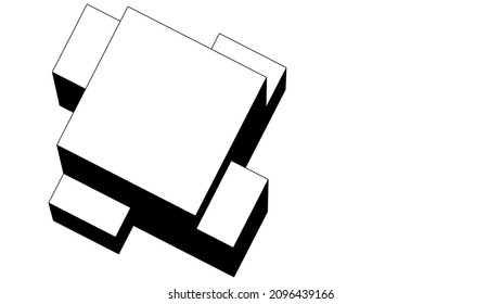 Abstract architecture drawing vector 3d illustration