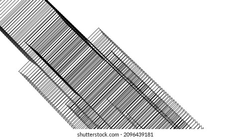 Abstract architecture drawing vector 3d illustration