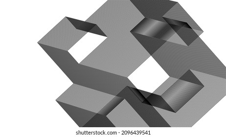 Abstract architecture drawing vector 3d illustration