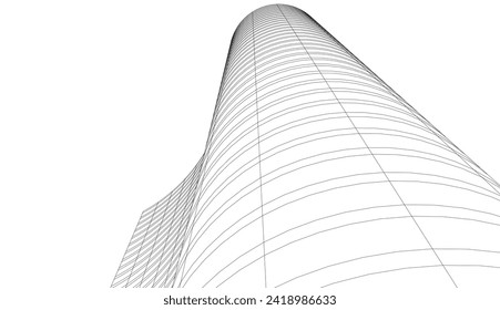 ilustración vectorial de dibujo de arquitectura abstracta