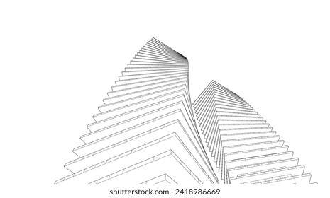 abstract architecture drawing vector illustration