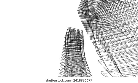 abstrakte Architekturzeichnung, Vektorgrafik