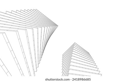 ilustración vectorial de dibujo de arquitectura abstracta