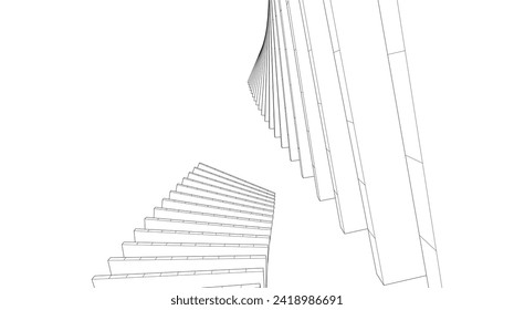 abstract architecture drawing vector illustration