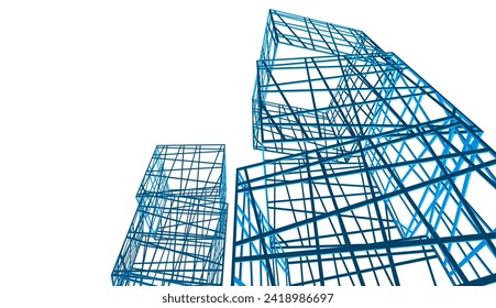 ilustración vectorial de dibujo de arquitectura abstracta
