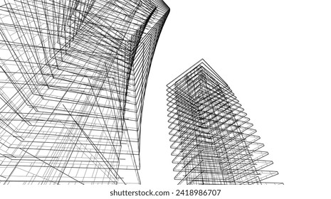 abstrakte Architekturzeichnung, Vektorgrafik