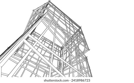 ilustración vectorial de dibujo de arquitectura abstracta