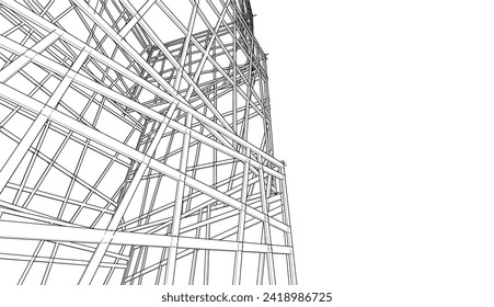 abstract architecture drawing vector illustration