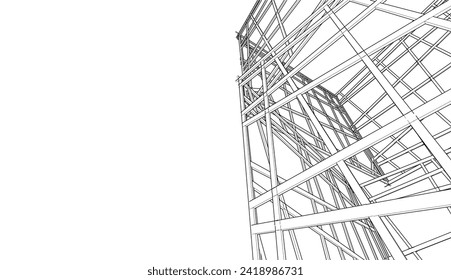 abstrakte Architekturzeichnung, Vektorgrafik