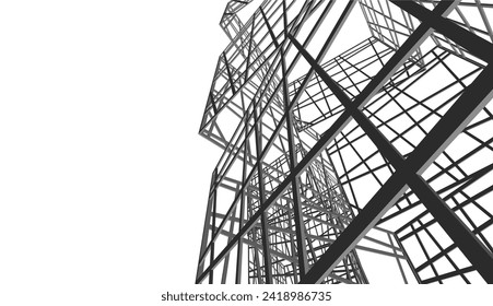 abstract architecture drawing vector illustration