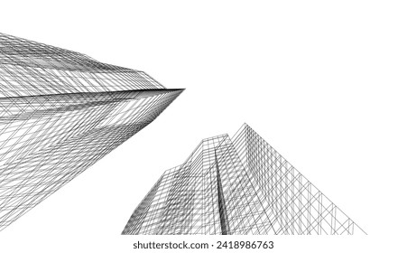 abstract architecture drawing vector illustration