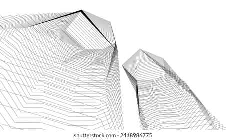 abstract architecture drawing vector illustration