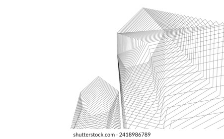 abstract architecture drawing vector illustration