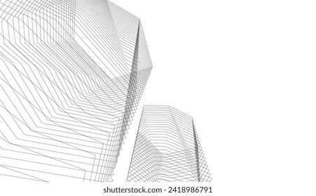 abstract architecture drawing vector illustration