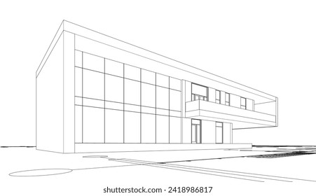 ilustración vectorial de dibujo de arquitectura abstracta