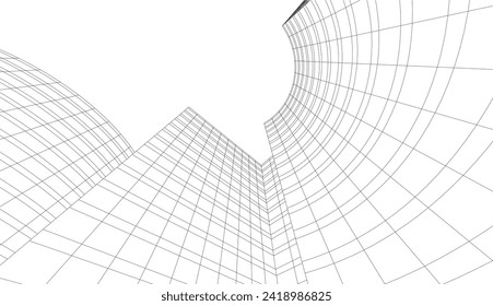 abstract architecture drawing vector illustration