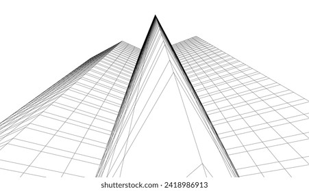 abstrakte Architekturzeichnung, Vektorgrafik