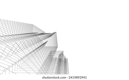 ilustración vectorial de dibujo de arquitectura abstracta