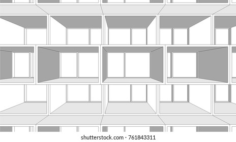 abstract architecture, facade building