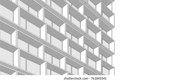 abstract architecture, facade building