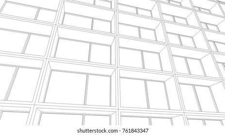 abstract architecture, facade building