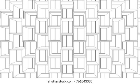 abstract architecture, facade building