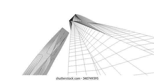 Abstract architecture. Geometric background