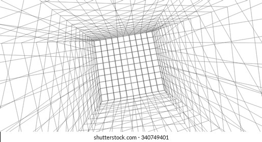 Abstract architecture. Geometric background