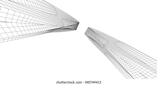 Abstract architecture. Geometric background