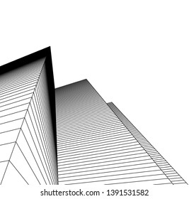 abstract architecture geometric background 3d